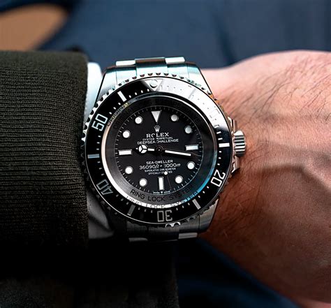 rolex deep sea on wrist.